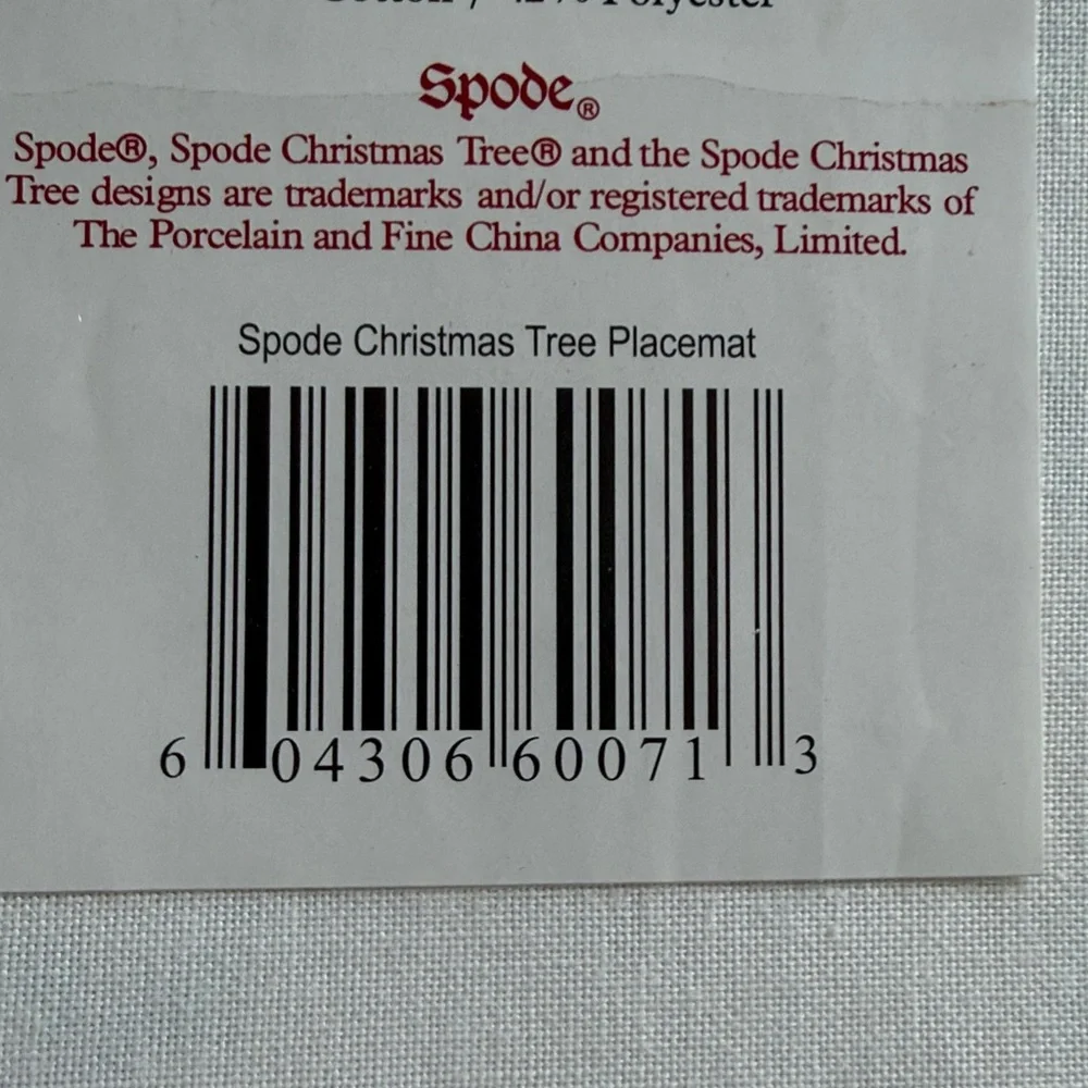 NWT Spode Festive Christmas Tree Placemats Green &‎ Red Accents: Set of 6